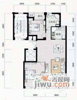 中誉万豪广场2室2厅1卫104㎡户型图