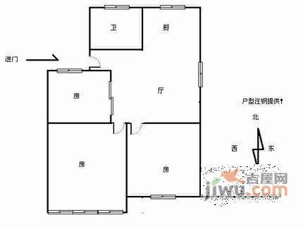 董家弄小区3室1厅1卫79㎡户型图