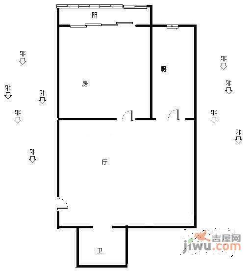 凤凰南苑1室1厅1卫60㎡户型图