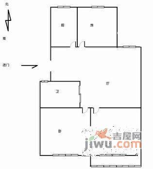 广兴新村3室1厅1卫85㎡户型图