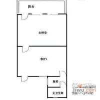 皮市巷小区1室1厅1卫51㎡户型图