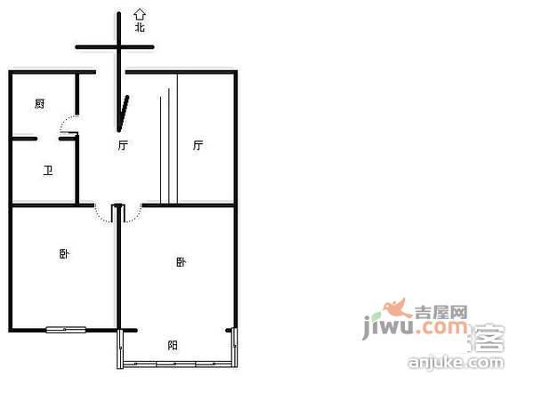 广兴新村2室1厅1卫76㎡户型图