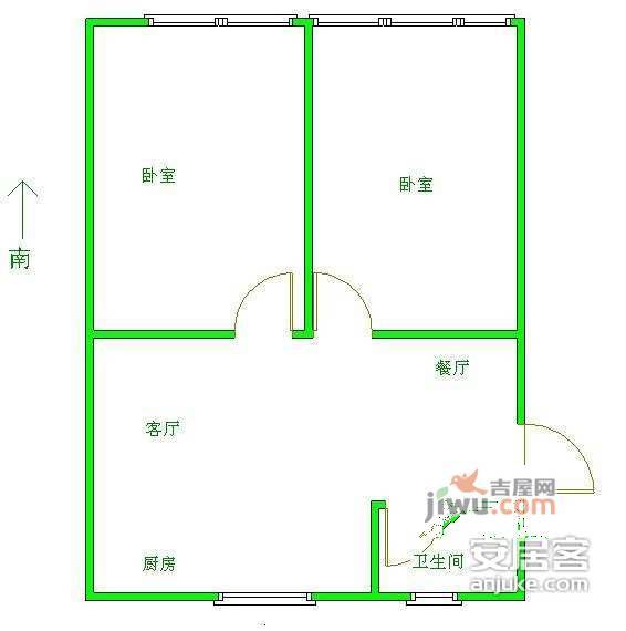 广兴新村2室2厅1卫87㎡户型图