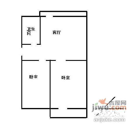 圣苑小区2室2厅1卫89㎡户型图