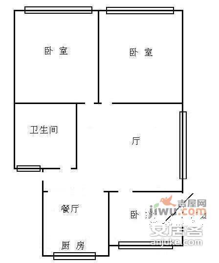 万家花园3室1厅1卫99㎡户型图