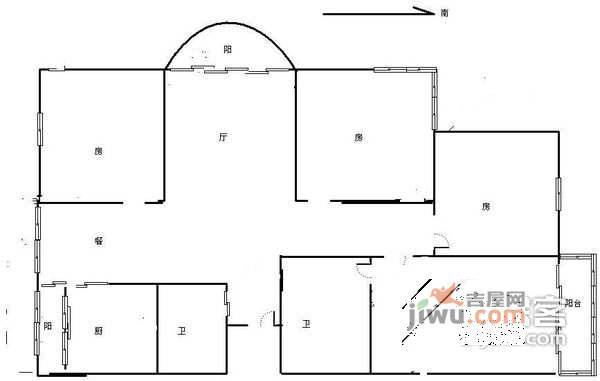 万家花园4室2厅2卫164㎡户型图