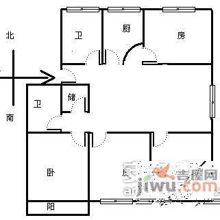 万家花园3室2厅2卫131㎡户型图