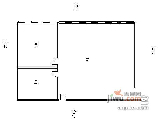 水星阁花园1室0厅1卫户型图