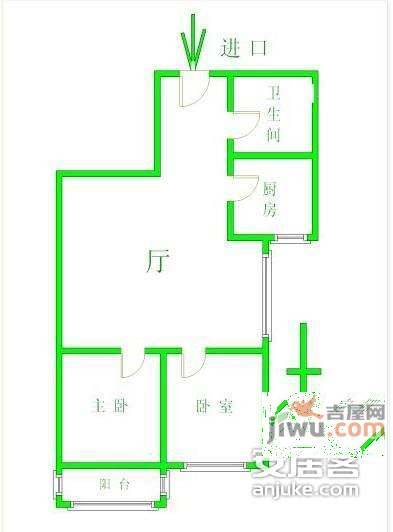 水星阁花园2室1厅1卫106㎡户型图