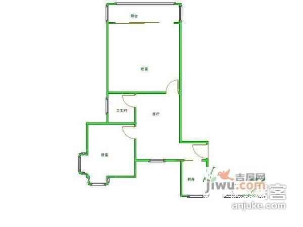 和新南苑2室1厅1卫130㎡户型图