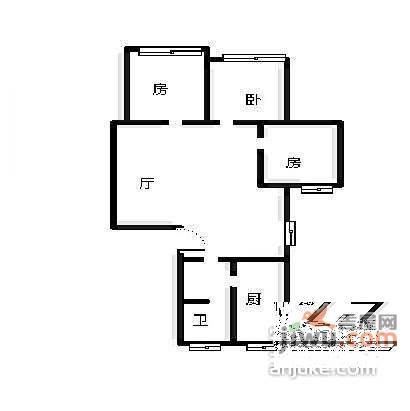 凤凰北苑3室1厅1卫135㎡户型图