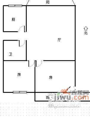 学苑春晓2室2厅1卫100㎡户型图