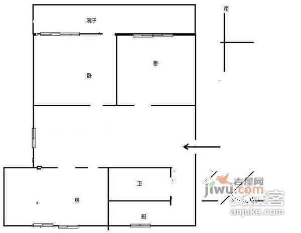 三塘南村3室1厅1卫86㎡户型图