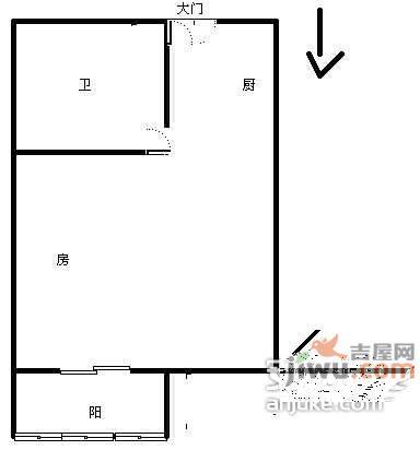 星都嘉苑1室0厅1卫47㎡户型图