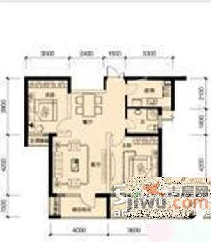 昆仑橡树园2室2厅1卫85㎡户型图