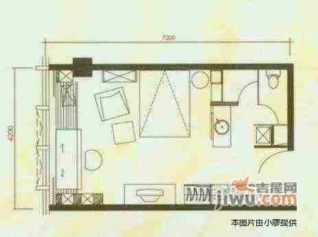 剑桥公社1室1厅1卫67㎡户型图