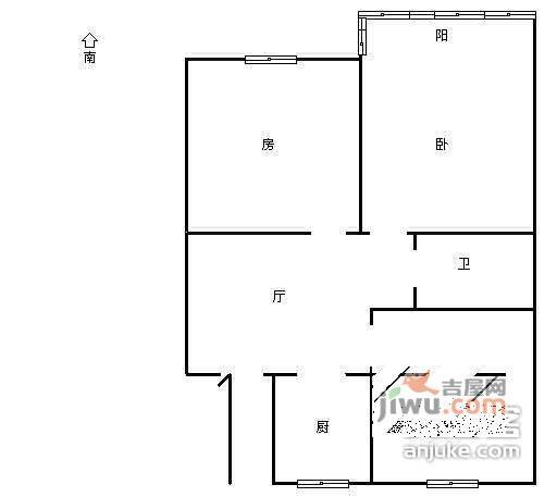 半道红小区3室1厅1卫78㎡户型图