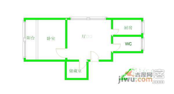 半道红小区1室1厅1卫户型图