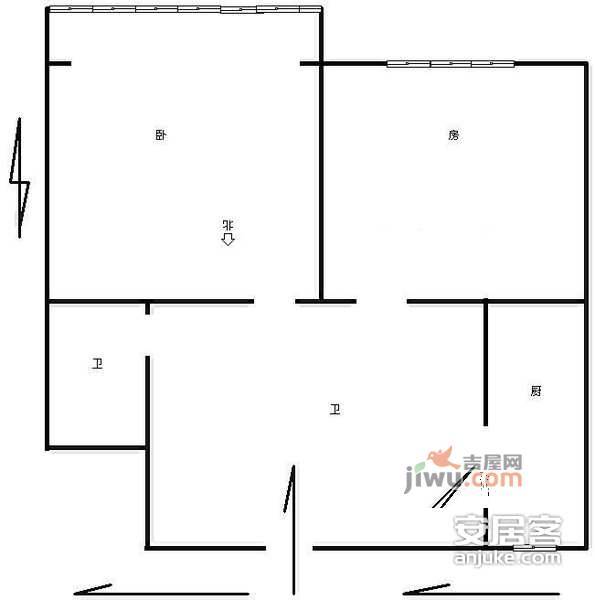 沈塘铭苑2室1厅1卫73㎡户型图