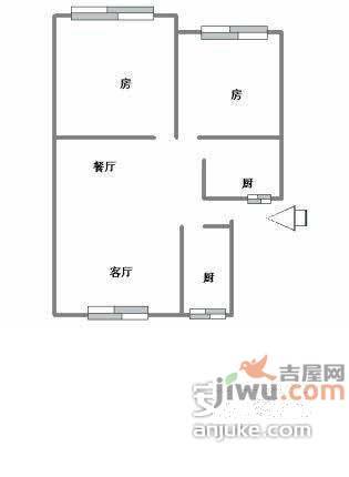 沈塘铭苑2室2厅1卫90㎡户型图