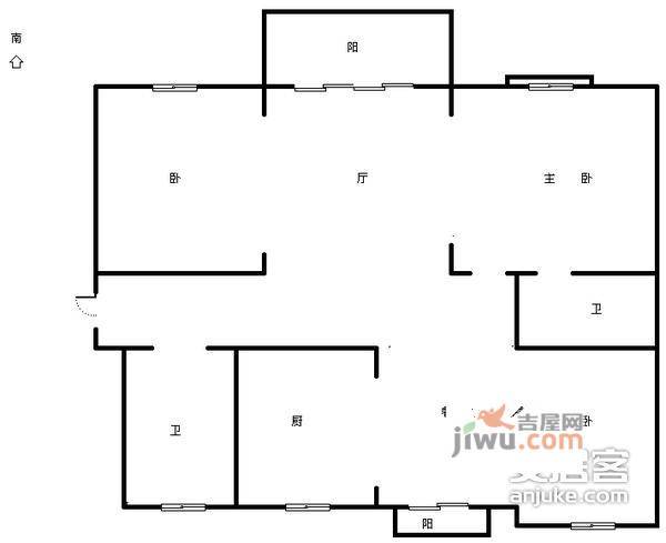 白鹭郡北3室2厅2卫136㎡户型图