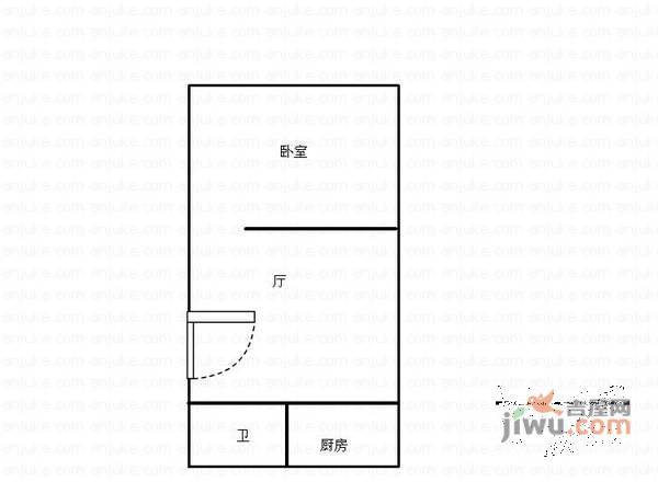 胭脂新村1室1厅1卫41㎡户型图