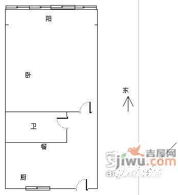 胭脂新村1室1厅1卫41㎡户型图