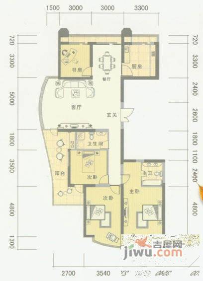 通策广场2室2厅2卫户型图