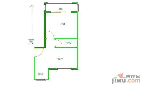 十五家园1室1厅1卫59㎡户型图