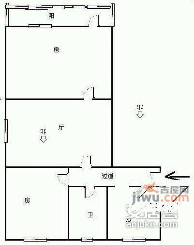 十五家园2室1厅1卫131㎡户型图