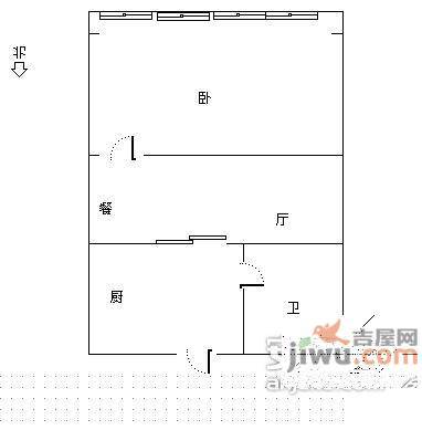 十五家园1室1厅1卫59㎡户型图