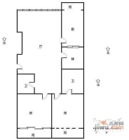 钱江时代公寓2室2厅2卫147㎡户型图