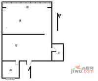 大关东二苑1室1厅1卫48㎡户型图