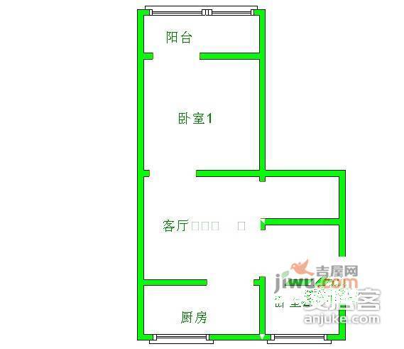 环西新村2室1厅1卫69㎡户型图