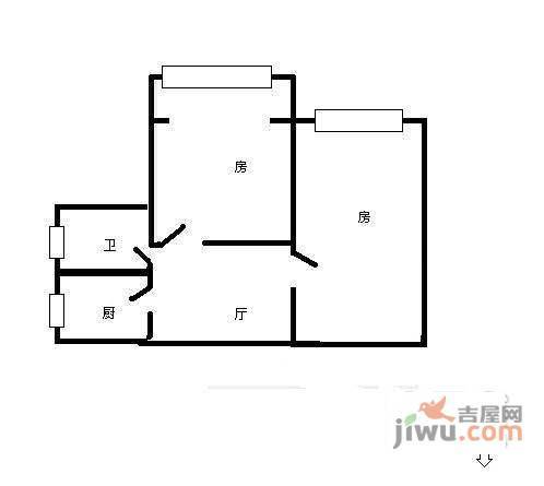 环西新村2室1厅1卫69㎡户型图