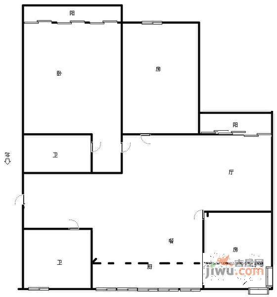 中豪晴园3室2厅2卫138㎡户型图