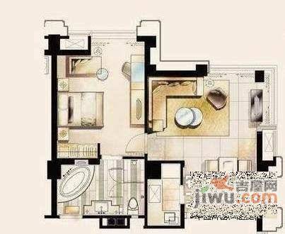 滨江新城时代广场2室1厅1卫93㎡户型图