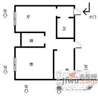 滨江新城时代广场2室2厅1卫94㎡户型图