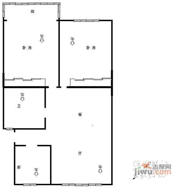 紫荆家园2室2厅1卫142㎡户型图