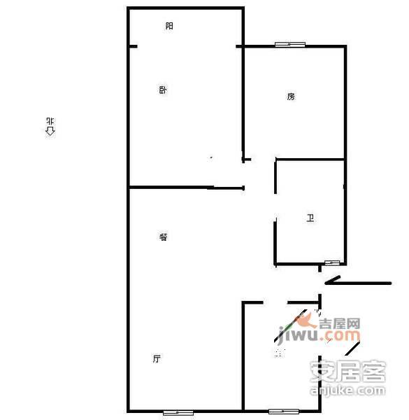 紫荆家园2室2厅1卫142㎡户型图