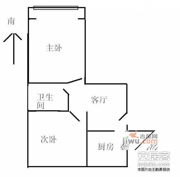 观音塘小区2室1厅1卫71㎡户型图