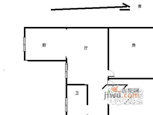 闲林山水丹枫苑2室1厅1卫54㎡户型图