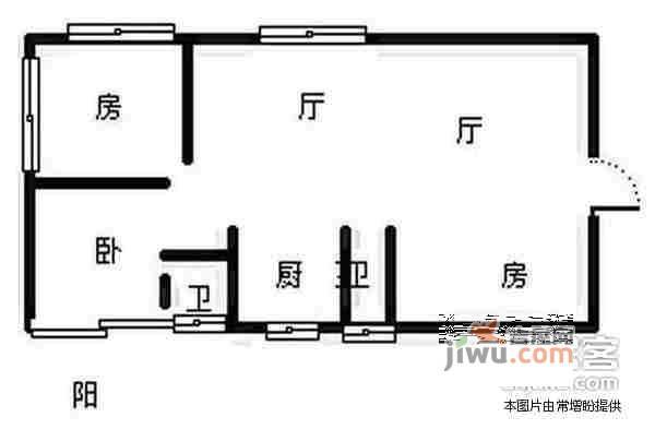 闲林山水丹枫苑1室1厅1卫54㎡户型图