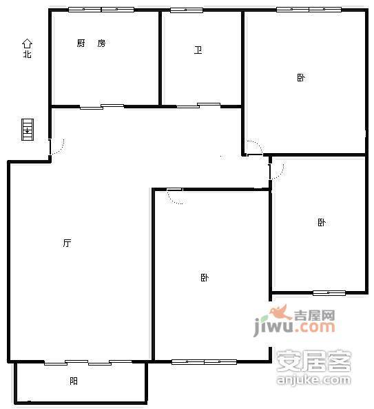 欣龙华府3室2厅1卫108㎡户型图