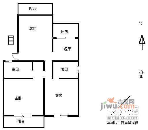 欣龙华府2室2厅1卫户型图