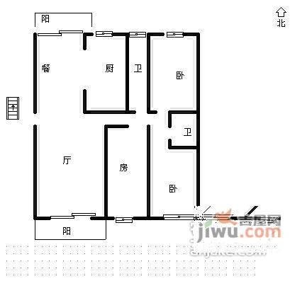 欣龙华府3室2厅2卫102㎡户型图