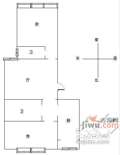 华都兰庭国际2室2厅1卫93㎡户型图