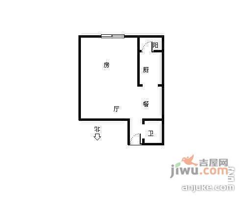 华都兰庭国际1室0厅1卫户型图