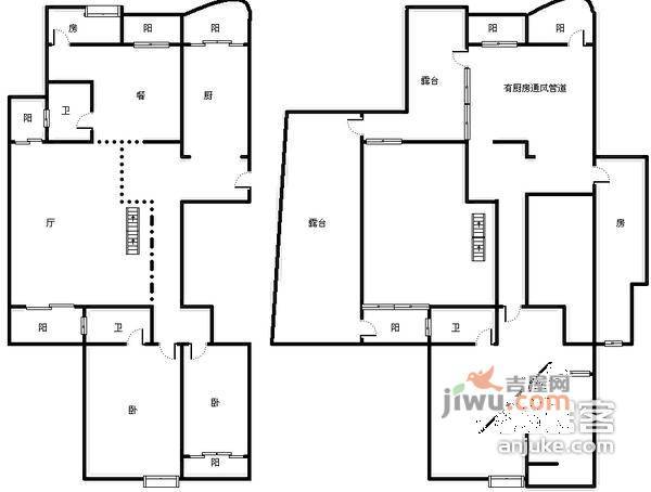 滨江金色家园5室2厅3卫280㎡户型图