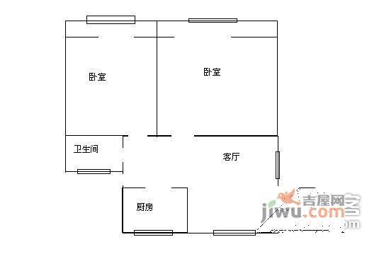 天福花园2室1厅1卫91㎡户型图